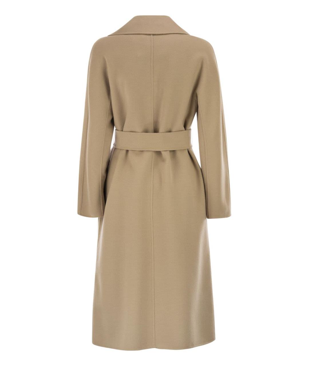 MAX MARA STUDIO Бежевое шерстяное пальто, фото 2