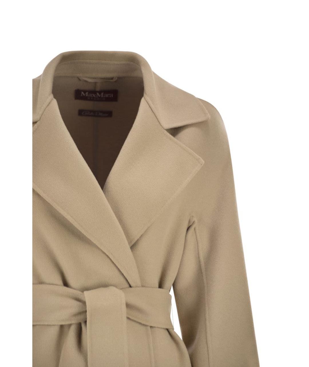 MAX MARA STUDIO Бежевое шерстяное пальто, фото 4