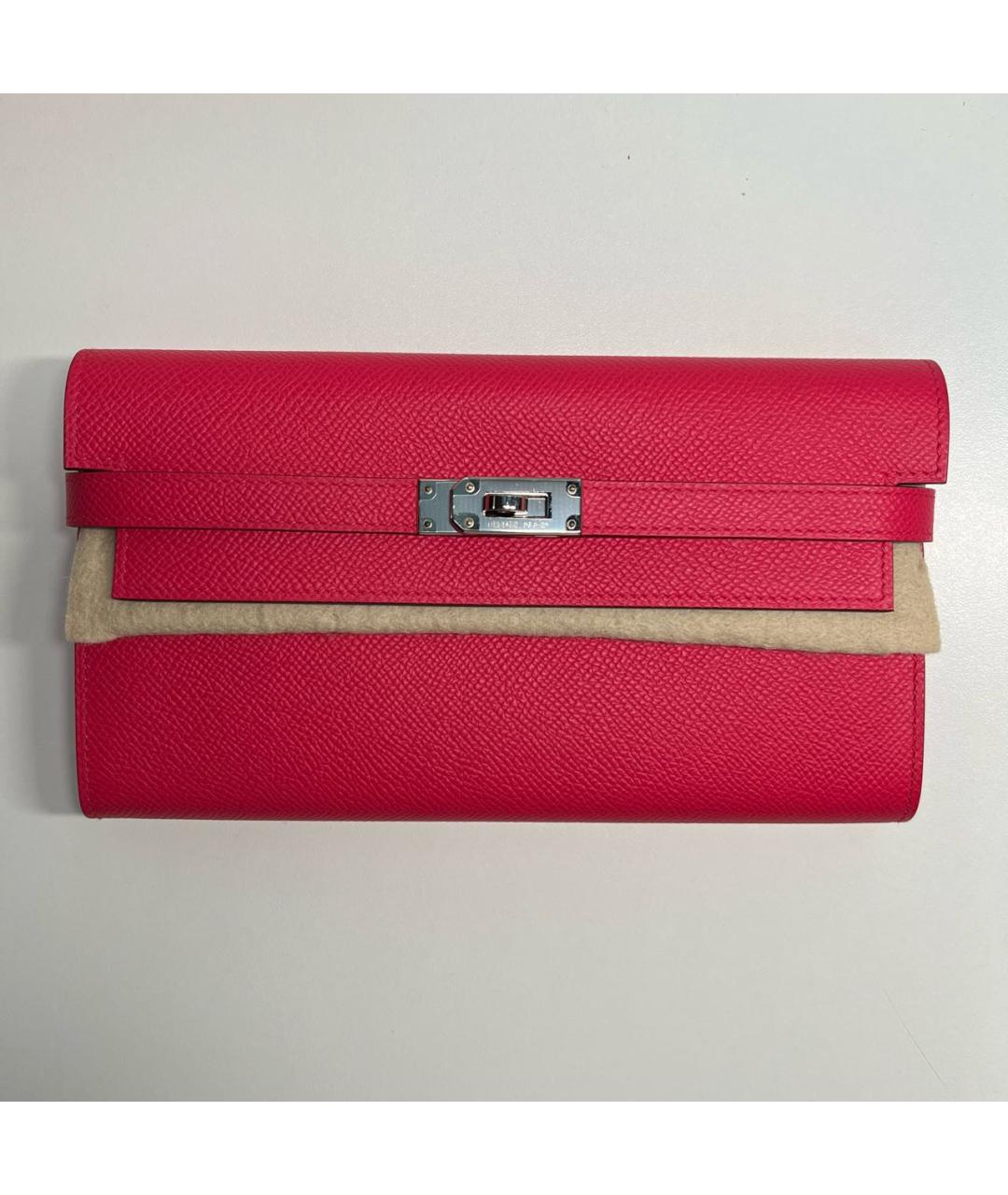 HERMES Розовый кожаный кошелек, фото 8