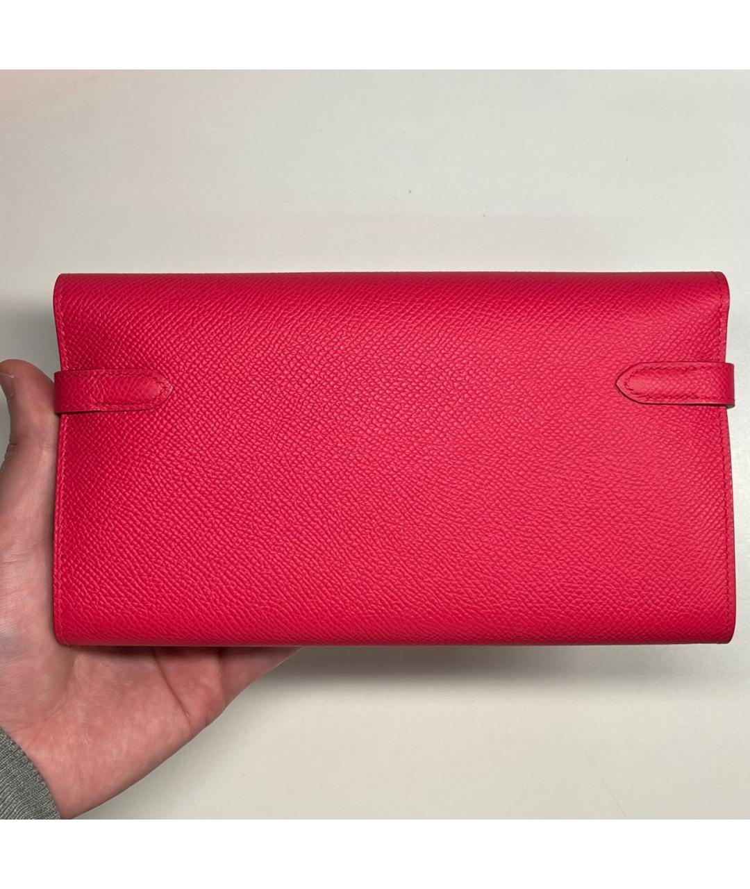 HERMES Розовый кожаный кошелек, фото 2