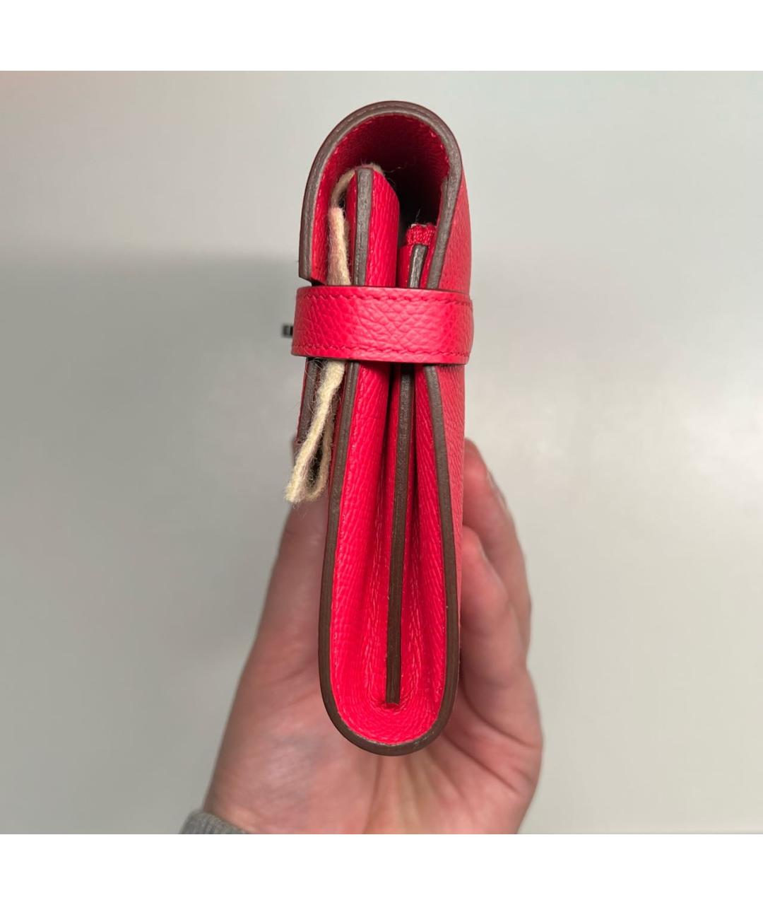 HERMES Розовый кожаный кошелек, фото 3