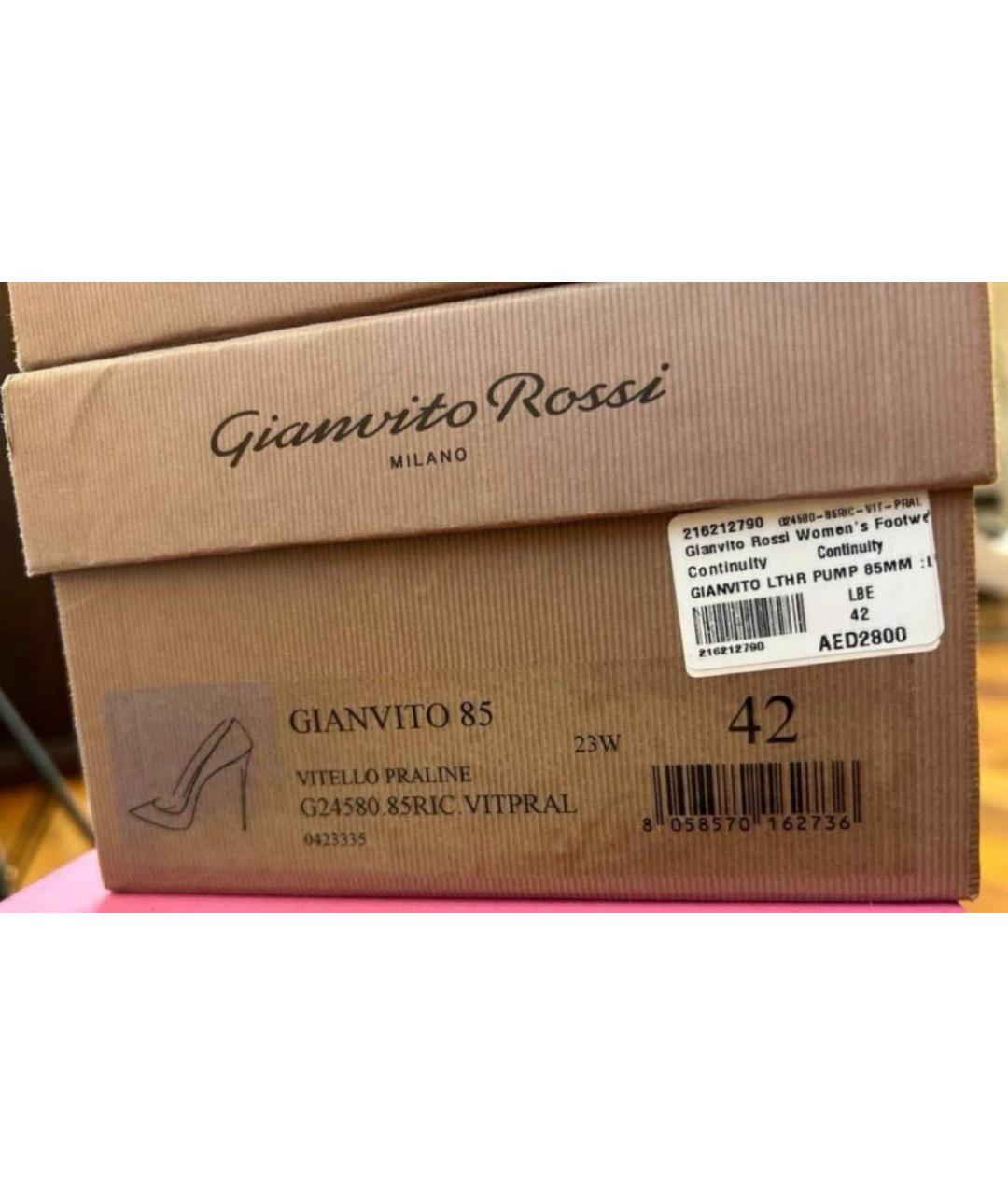 GIANVITO ROSSI Бежевые кожаные туфли, фото 6