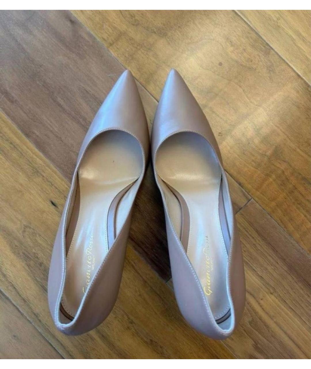 GIANVITO ROSSI Бежевые кожаные туфли, фото 4