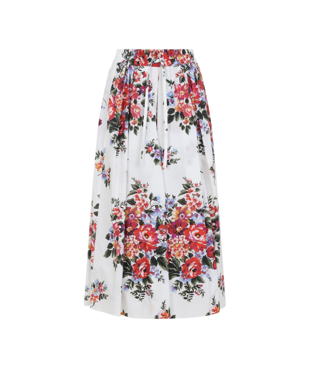 DOLCE&GABBANA Белая хлопковая юбка миди, фото 1