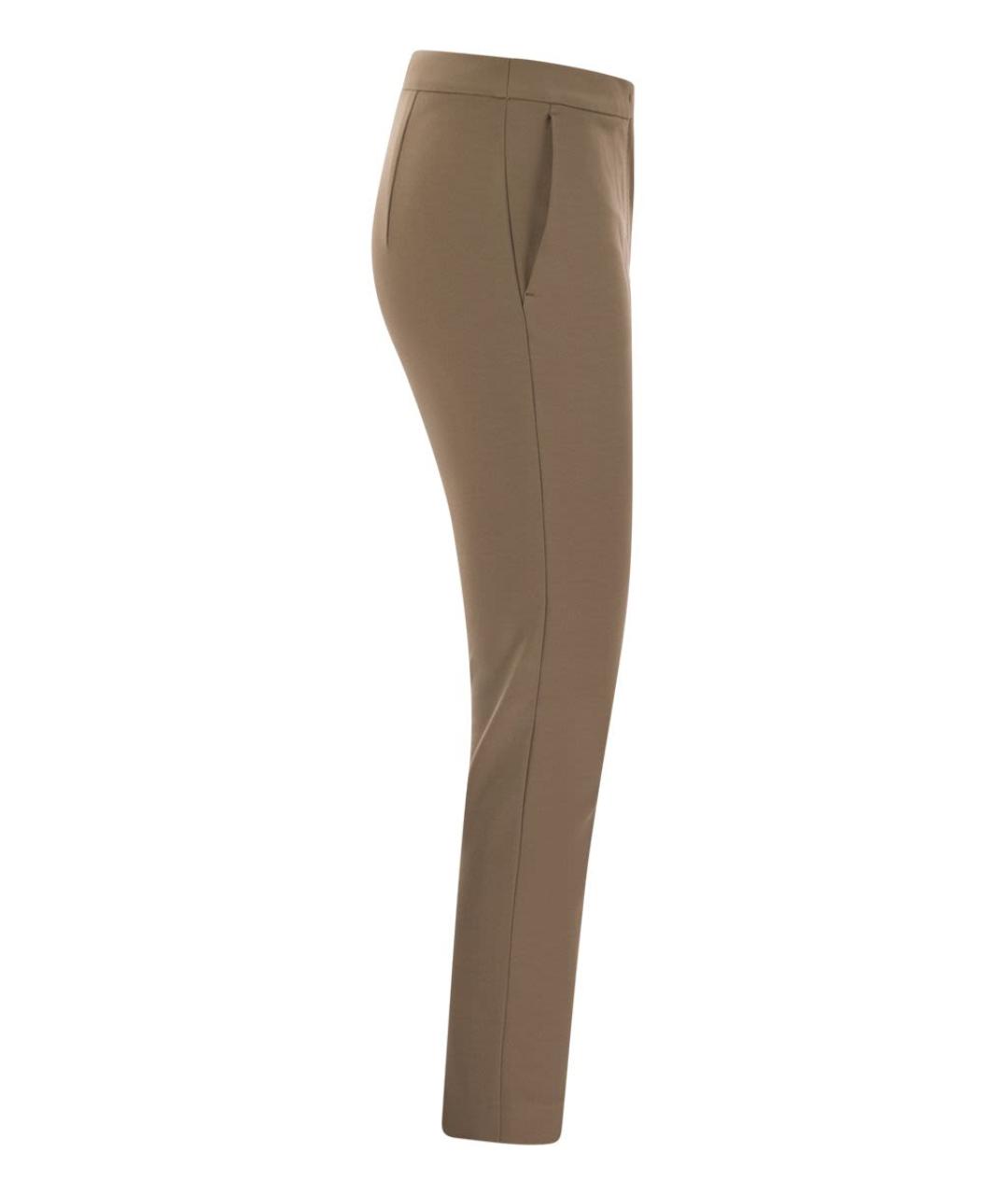 MAX MARA Коричневые вискозные прямые брюки, фото 3