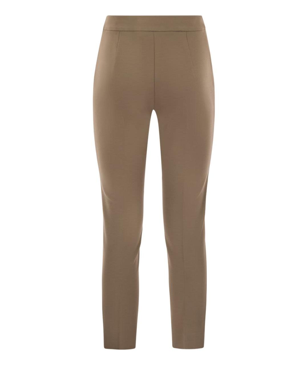 MAX MARA Коричневые вискозные прямые брюки, фото 2