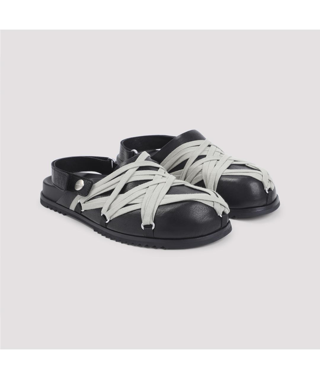 RICK OWENS Черные кожаные сандалии, фото 3