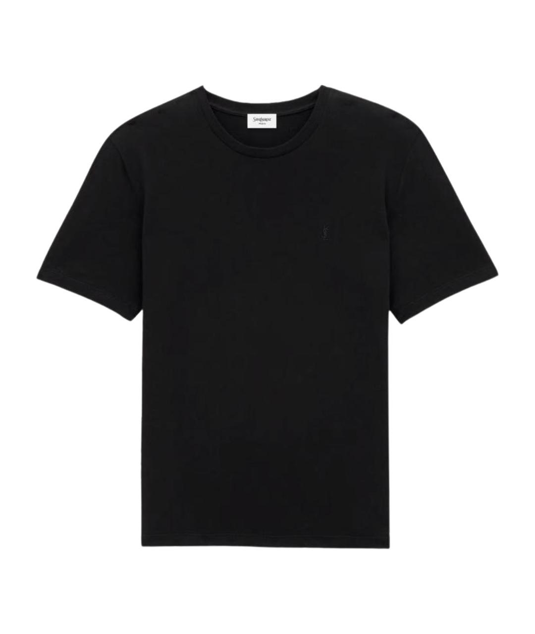 SAINT LAURENT Черная хлопковая футболка, фото 1