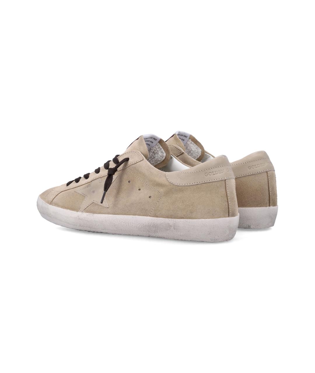 GOLDEN GOOSE DELUXE BRAND Бежевые замшевые низкие кроссовки / кеды, фото 4
