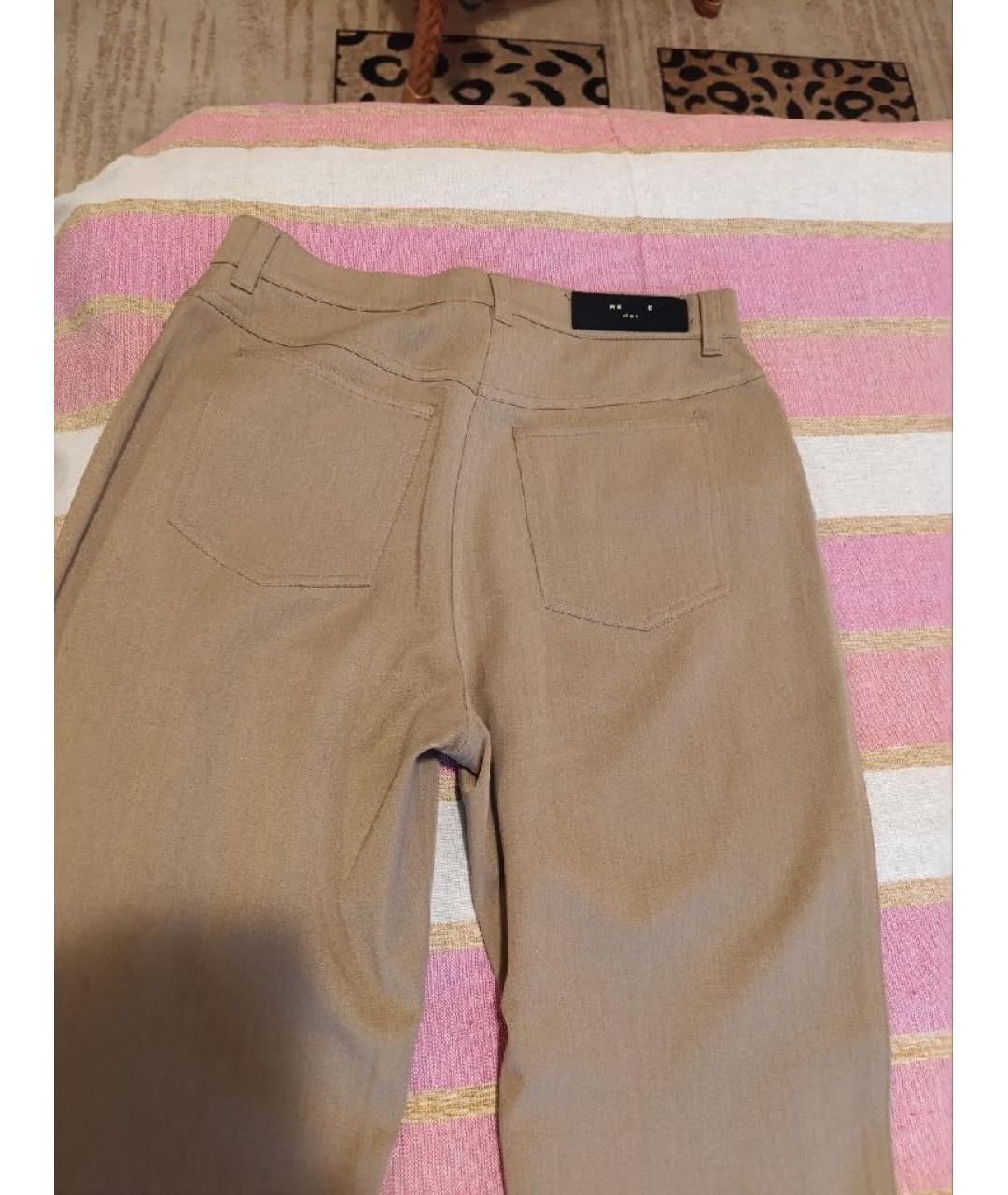 WEEKEND MAX MARA Бежевые полиэстеровые прямые брюки, фото 7