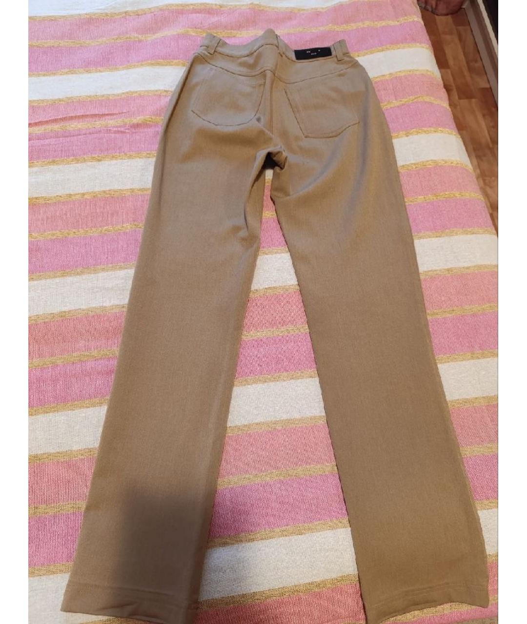 WEEKEND MAX MARA Бежевые полиэстеровые прямые брюки, фото 6