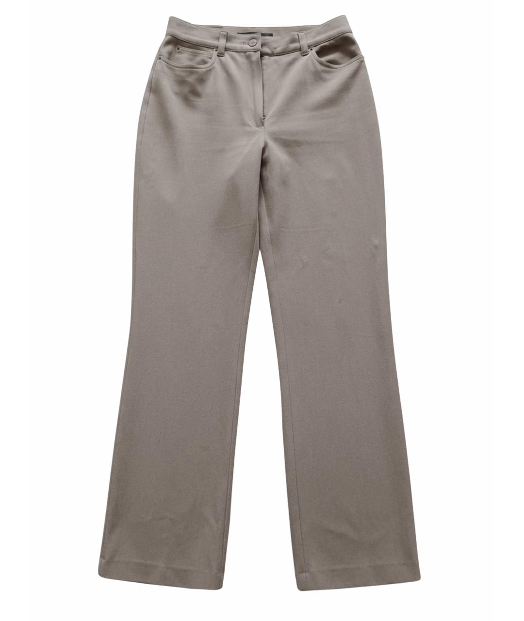 WEEKEND MAX MARA Бежевые полиэстеровые прямые брюки, фото 1