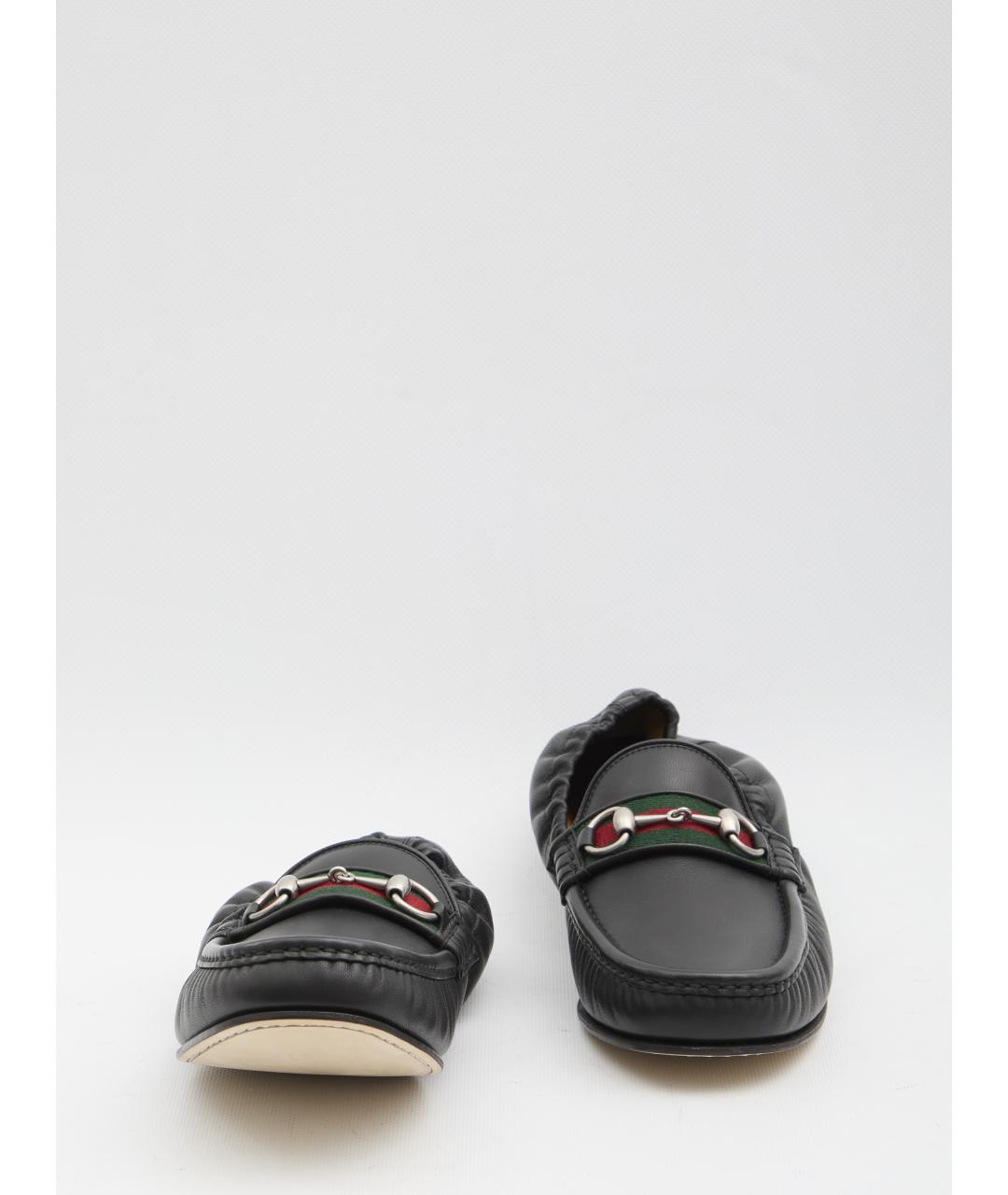 GUCCI Черные кожаные лоферы, фото 5