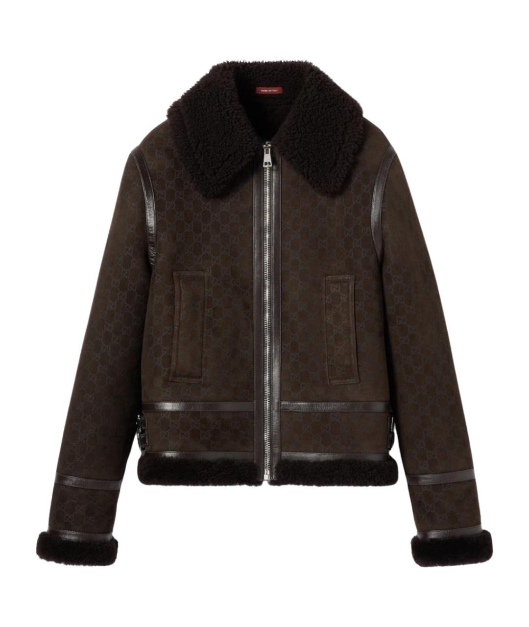 GUCCI Коричневая замшевая дубленка, фото 1