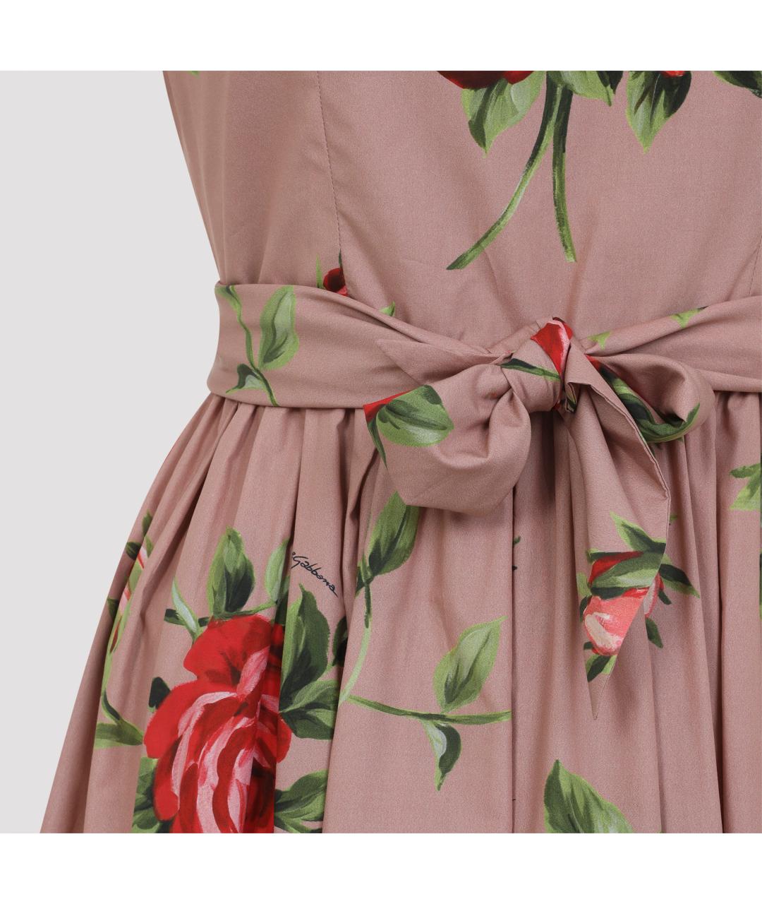 DOLCE&GABBANA Розовое хлопковое повседневное платье, фото 5