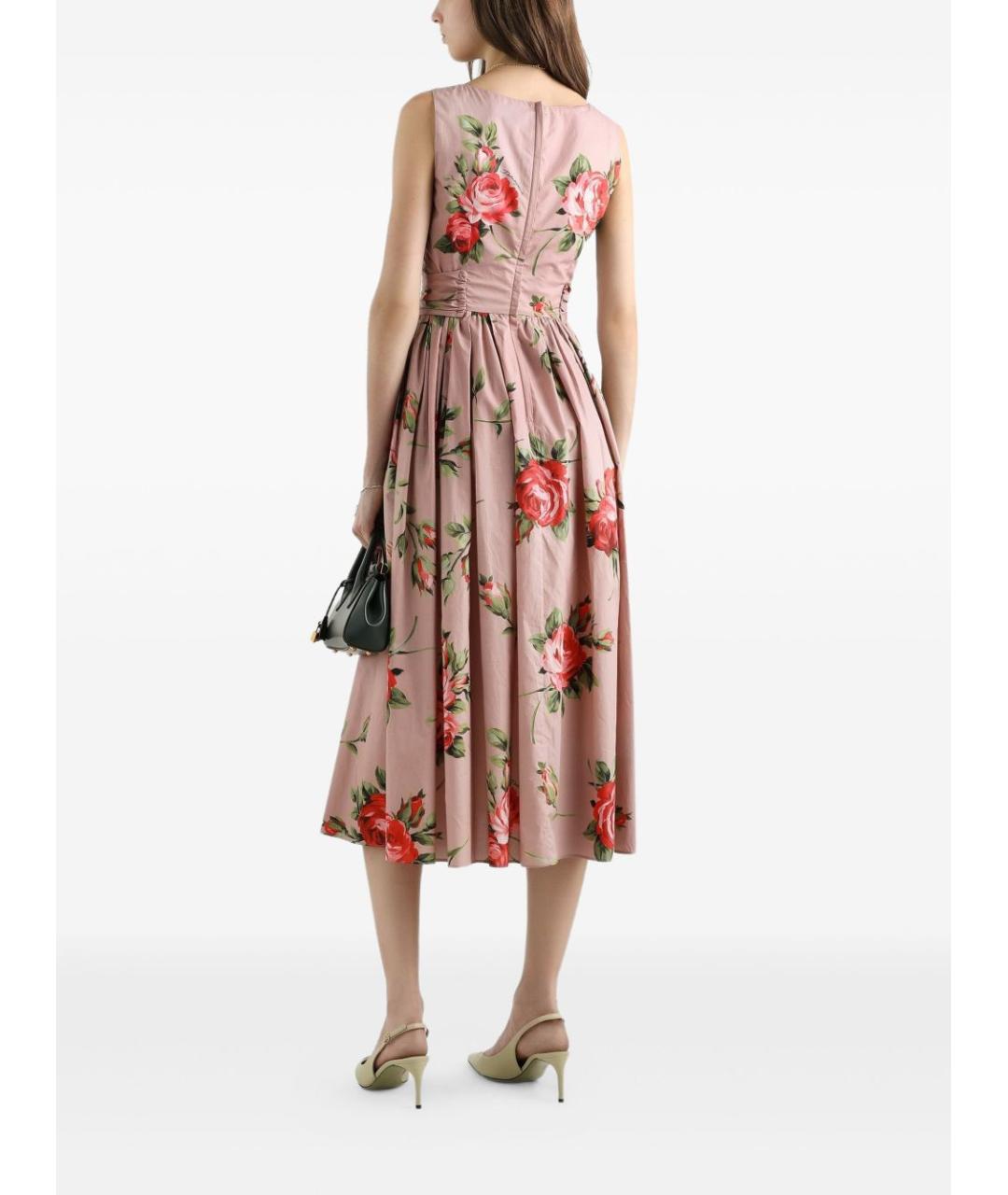 DOLCE&GABBANA Розовое хлопковое повседневное платье, фото 3