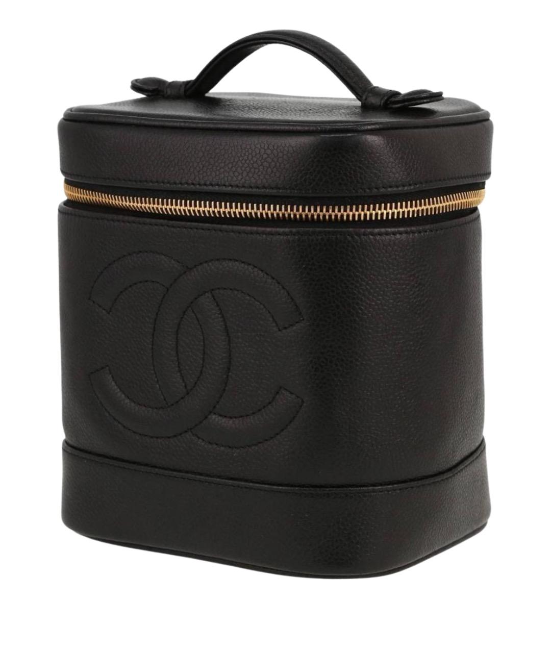 CHANEL Черная кожаная сумка с короткими ручками, фото 1