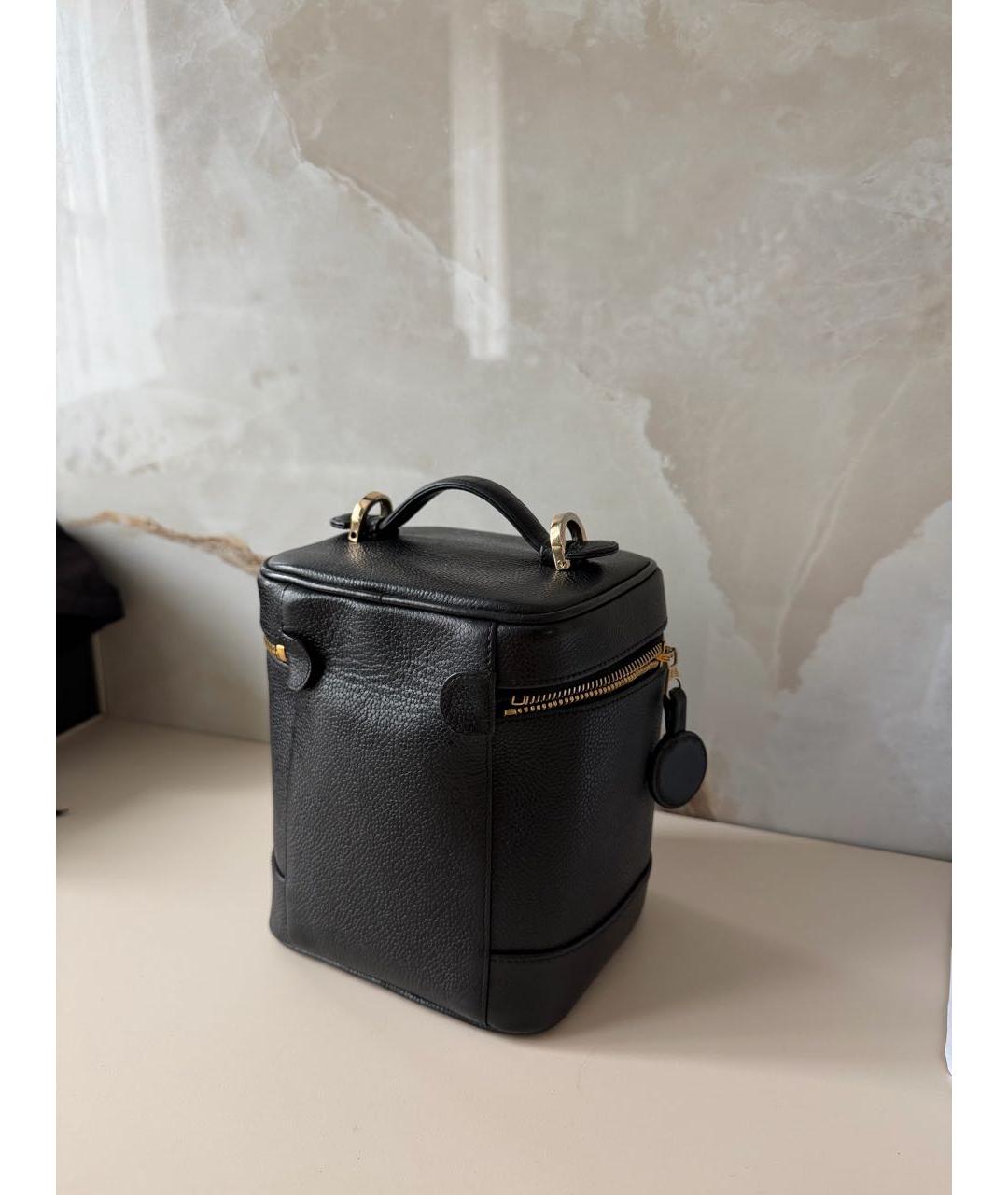 CHANEL Черная кожаная сумка с короткими ручками, фото 3