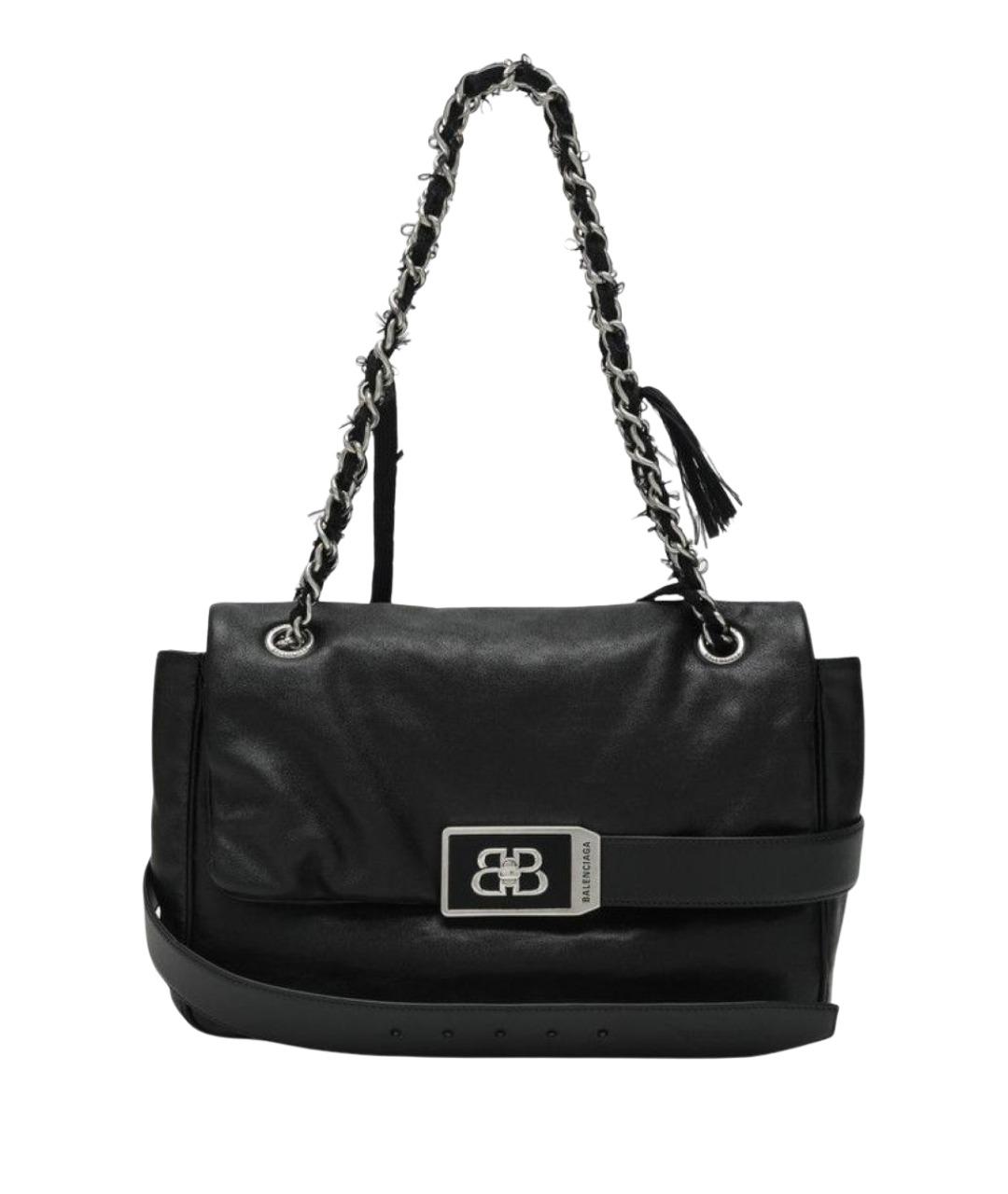 BALENCIAGA Черная кожаная сумка через плечо, фото 1