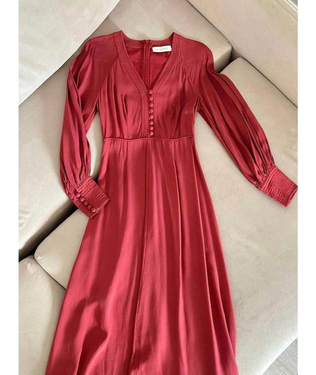 ZIMMERMANN Коралловое вискозное платье, фото 3