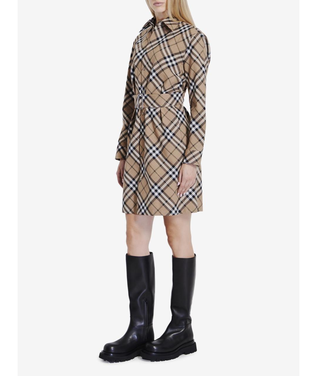 BURBERRY Мульти полиэстеровое повседневное платье, фото 2