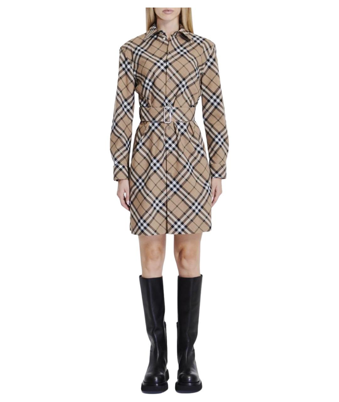BURBERRY Мульти полиэстеровое повседневное платье, фото 1