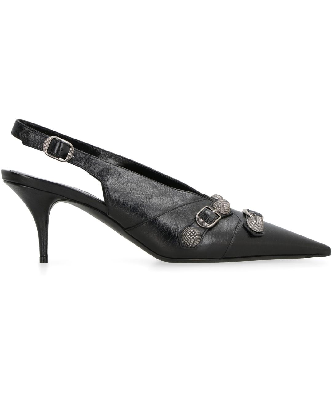 BALENCIAGA Черные кожаные туфли, фото 2
