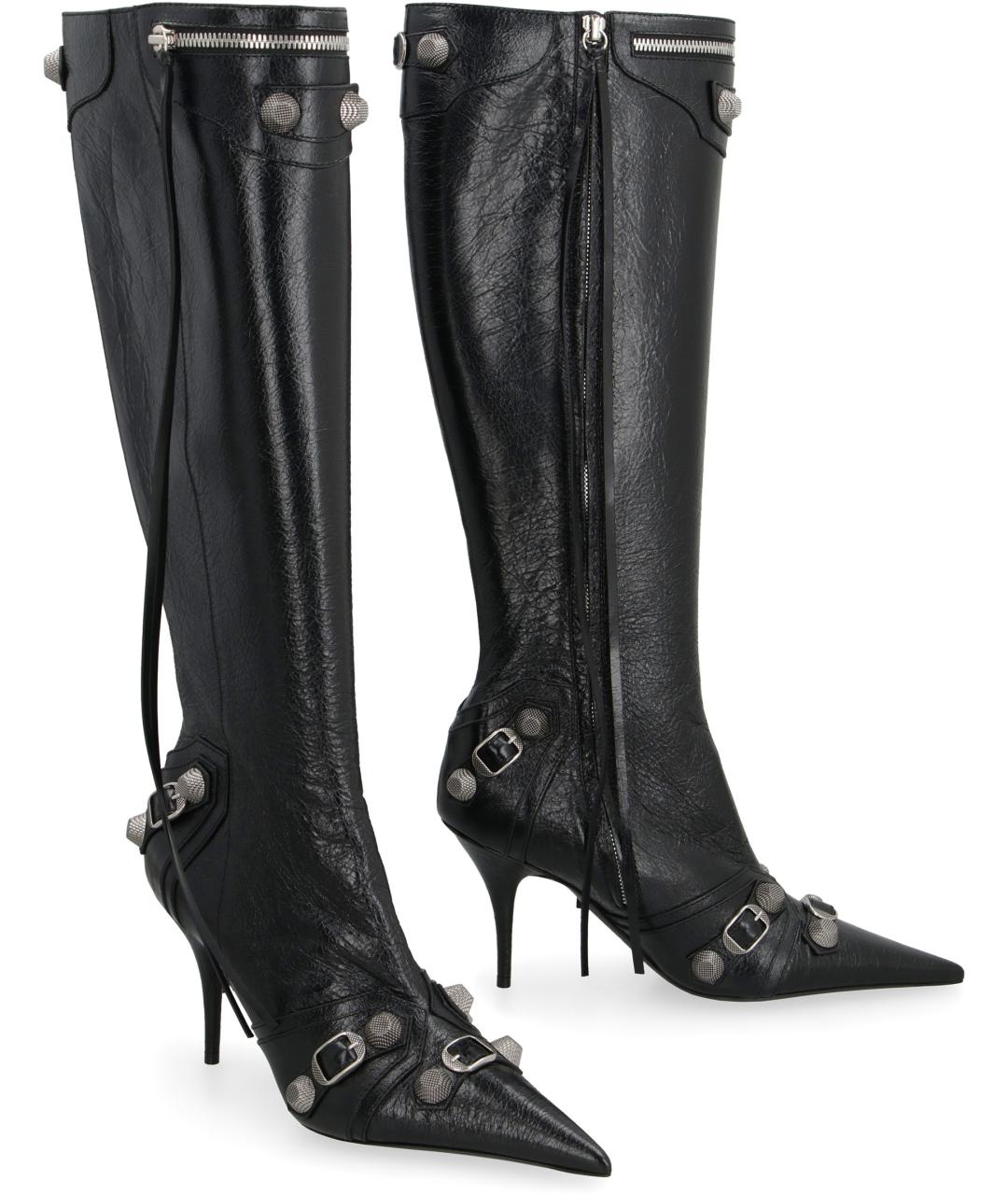 BALENCIAGA Черные кожаные сапоги, фото 2