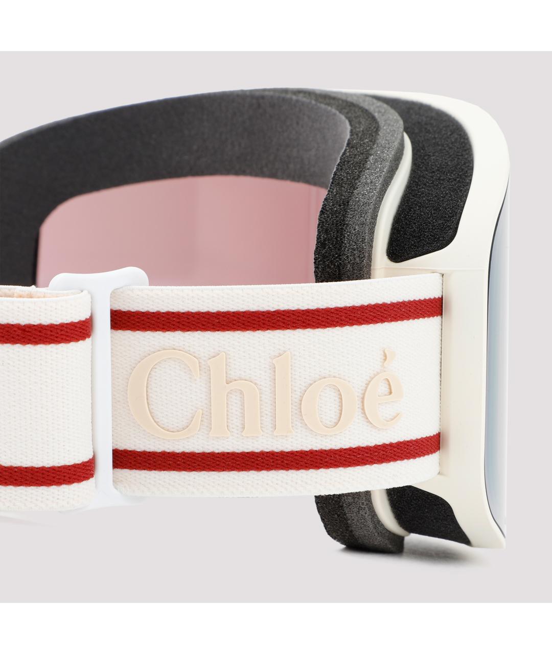 CHLOE Белые пластиковые солнцезащитные очки, фото 3