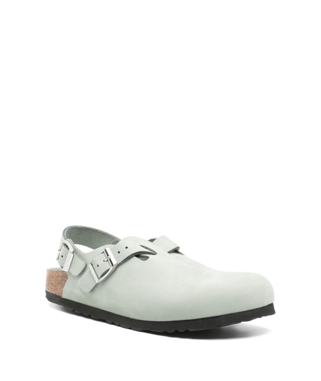 BIRKENSTOCK Голубые замшевые мюли, фото 3