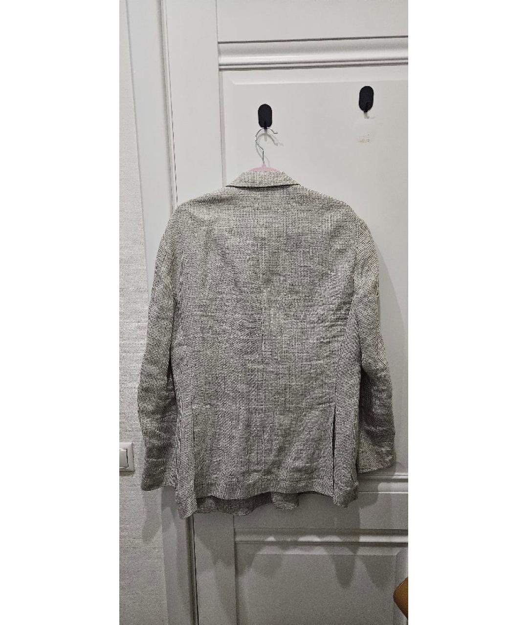 BRUNELLO CUCINELLI Бежевый льняной пиджак, фото 2