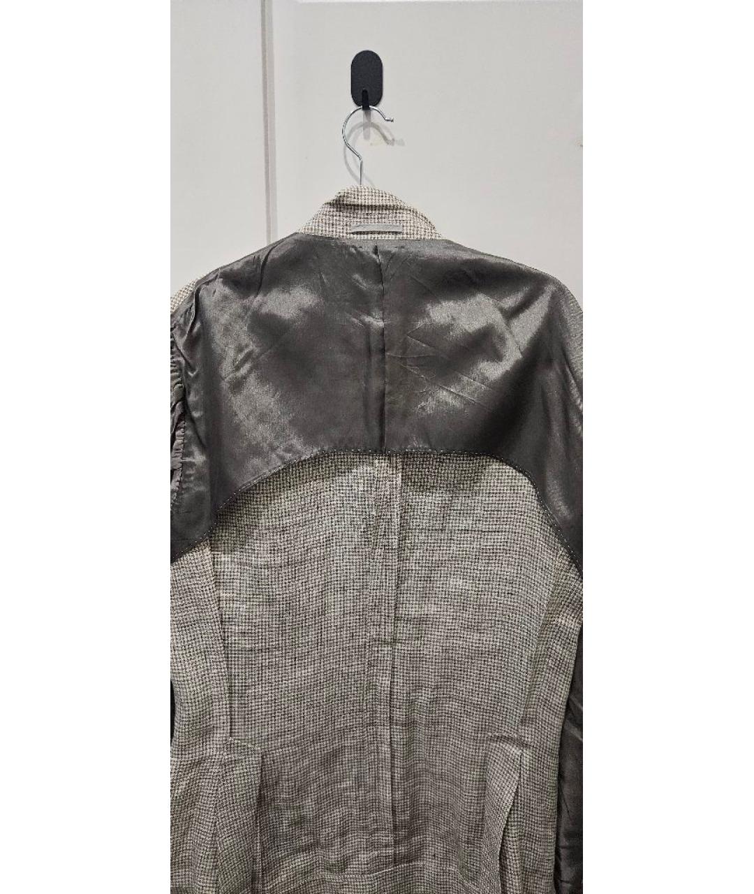 BRUNELLO CUCINELLI Бежевый льняной пиджак, фото 3