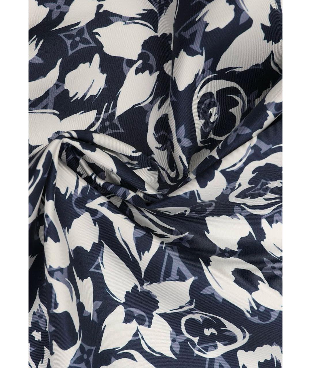 LOUIS VUITTON Синий шелковый платок, фото 3