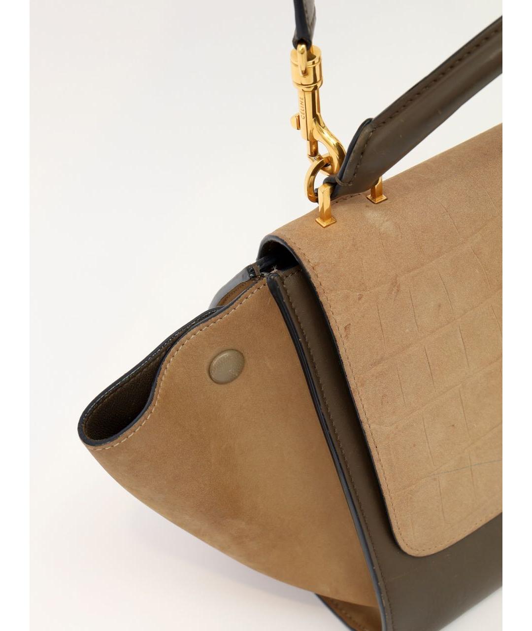 CELINE Бежевая кожаная сумка тоут, фото 6