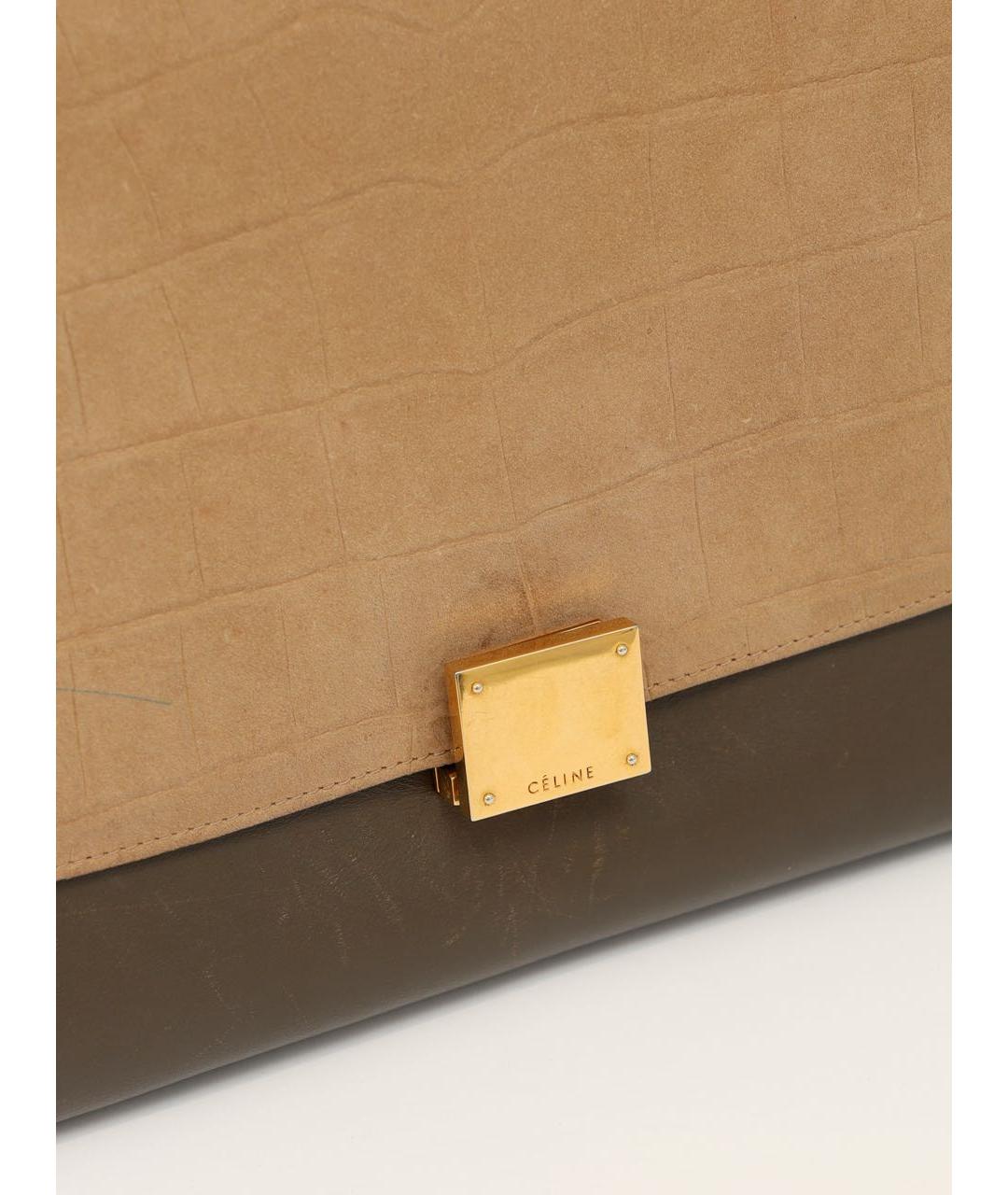 CELINE Бежевая кожаная сумка тоут, фото 5