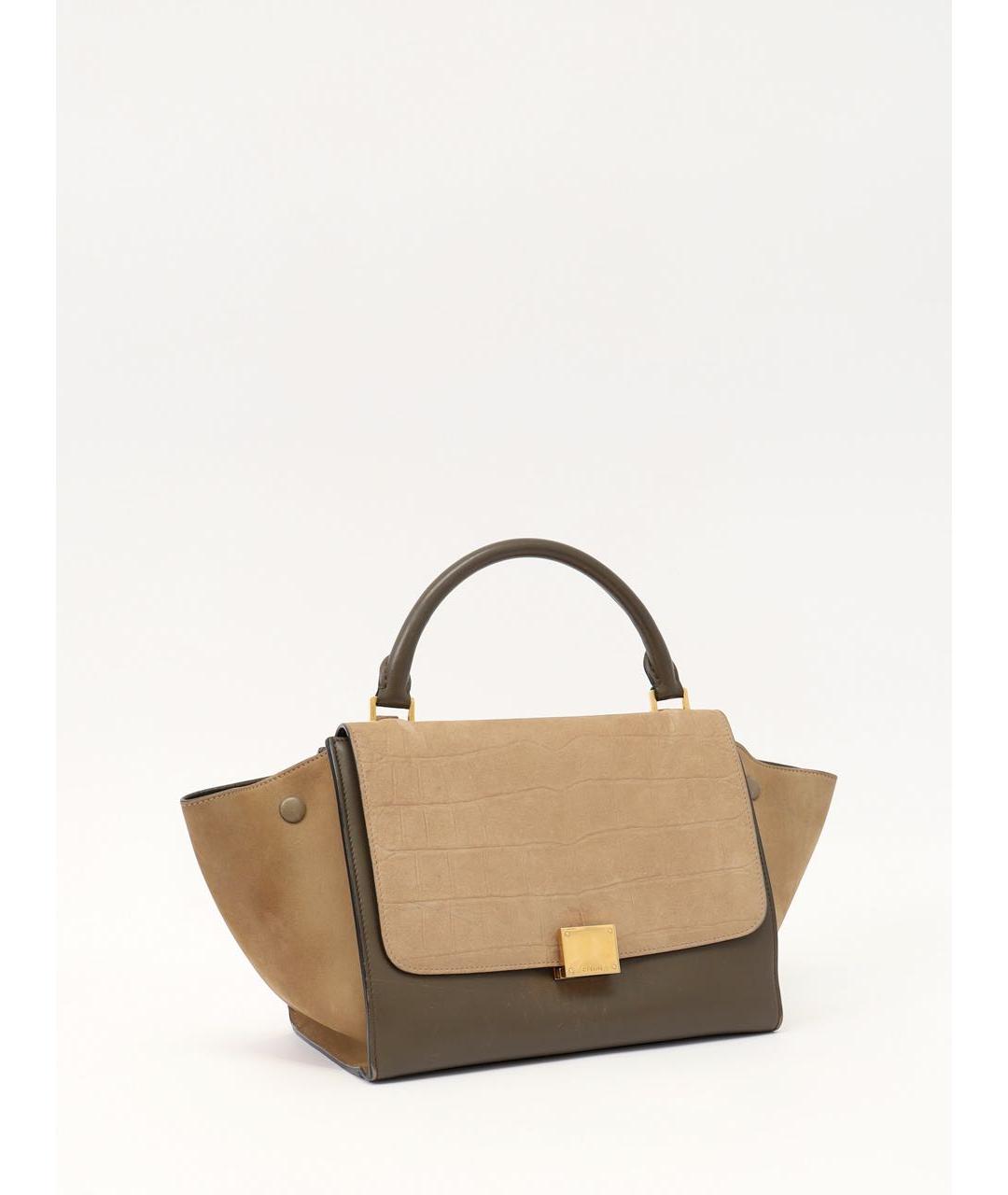 CELINE Бежевая кожаная сумка тоут, фото 2