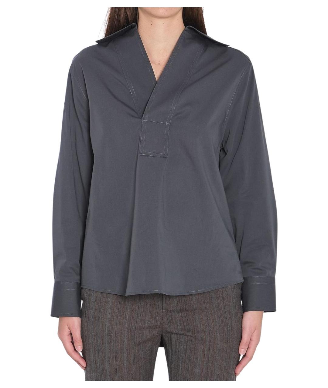 BOTTEGA VENETA Серая хлопковая рубашка, фото 1