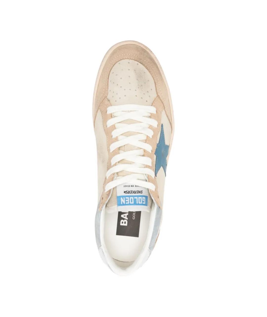 GOLDEN GOOSE DELUXE BRAND Бежевые кожаные кроссовки, фото 2