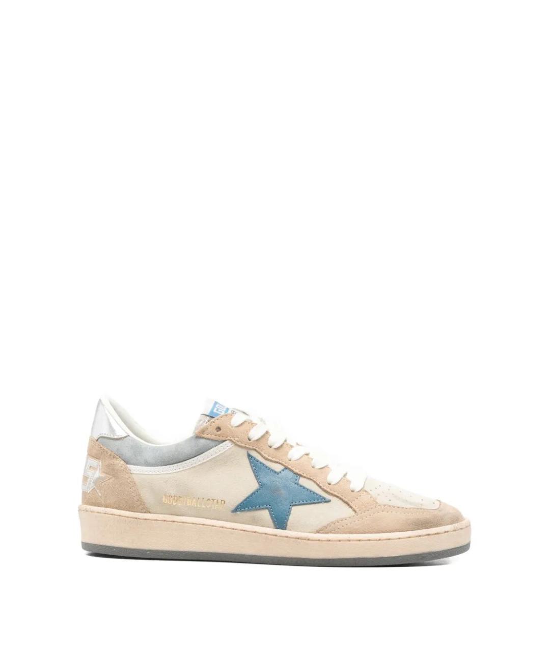 GOLDEN GOOSE DELUXE BRAND Бежевые кожаные кроссовки, фото 1