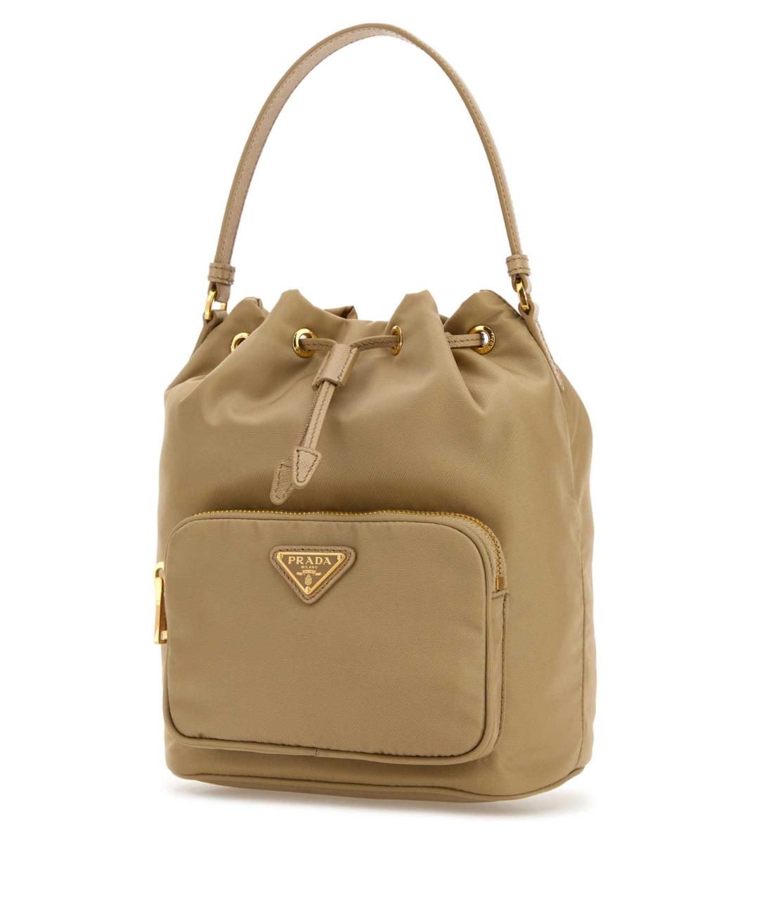 PRADA Коричневая синтетическая сумка с короткими ручками, фото 2