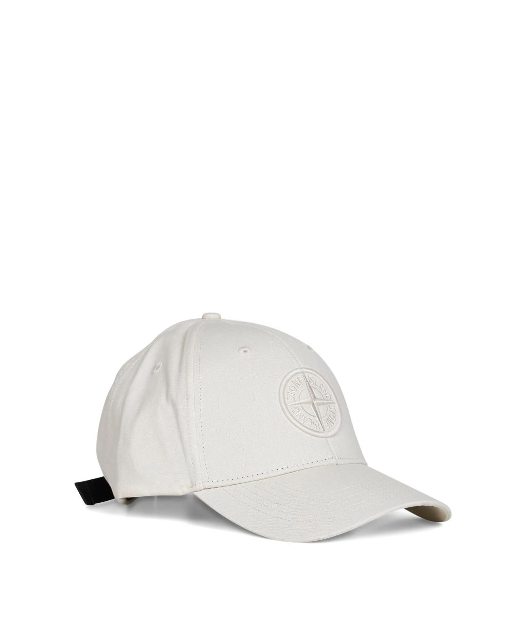 STONE ISLAND Белая хлопковая кепка/бейсболка, фото 2