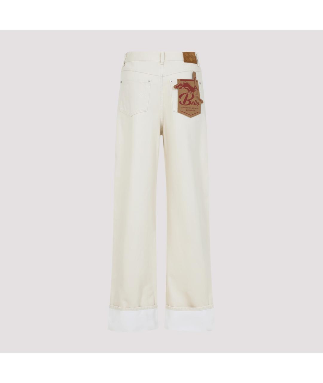 BOTTEGA VENETA Бежевые хлопковые джинсы клеш, фото 3
