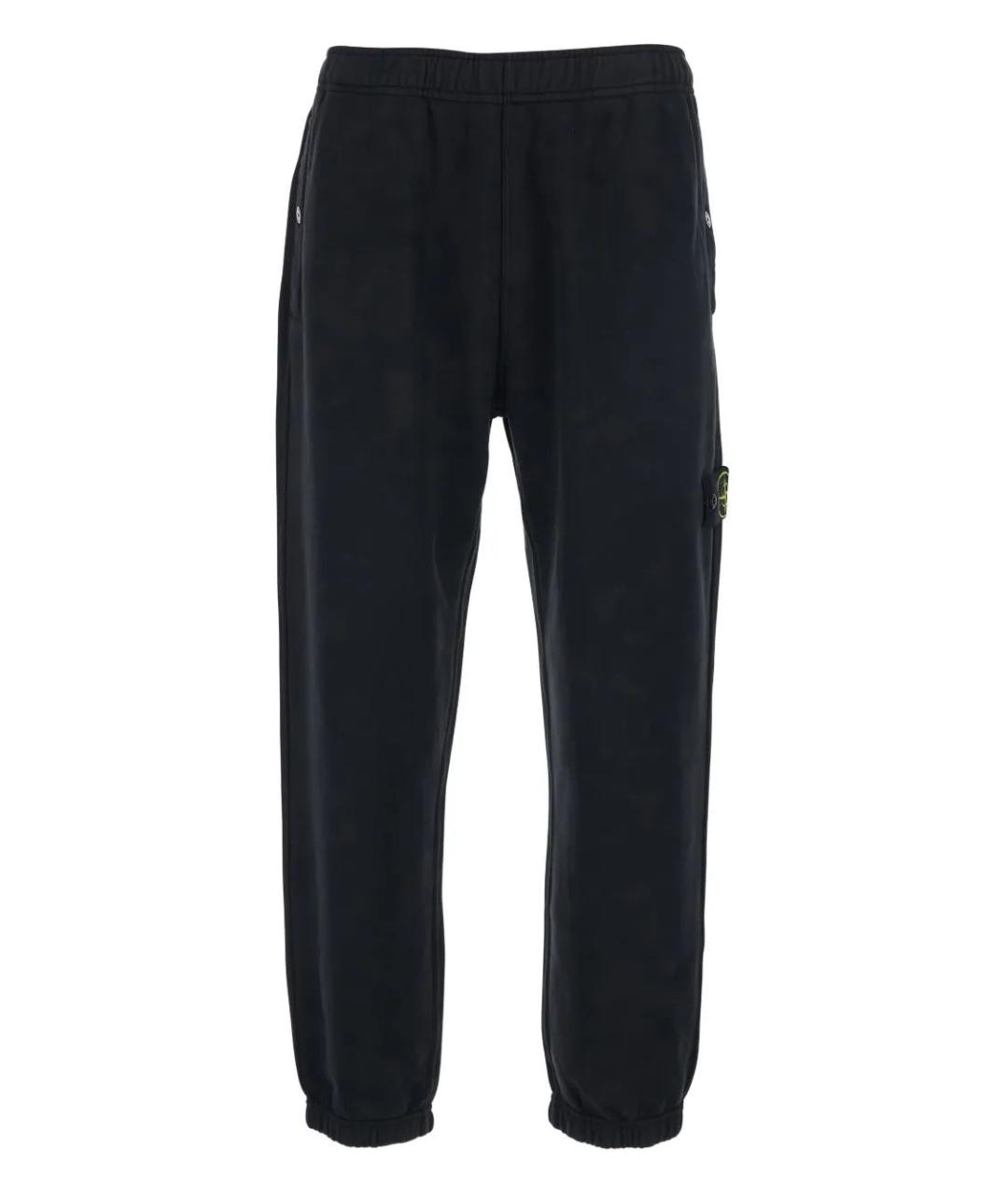 STONE ISLAND Черные хлопковые повседневные брюки, фото 1