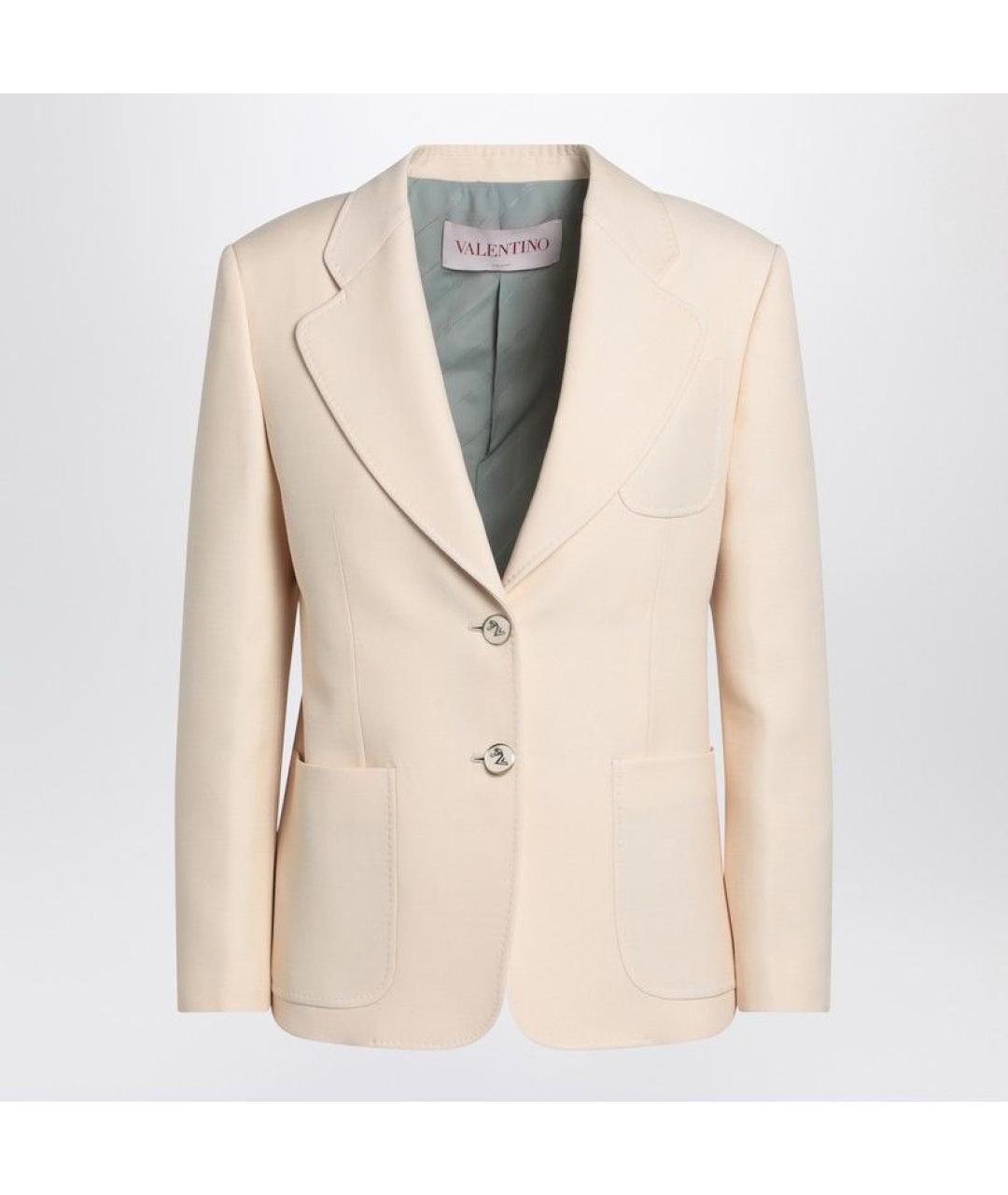 VALENTINO Бежевый шерстяной жакет/пиджак, фото 3