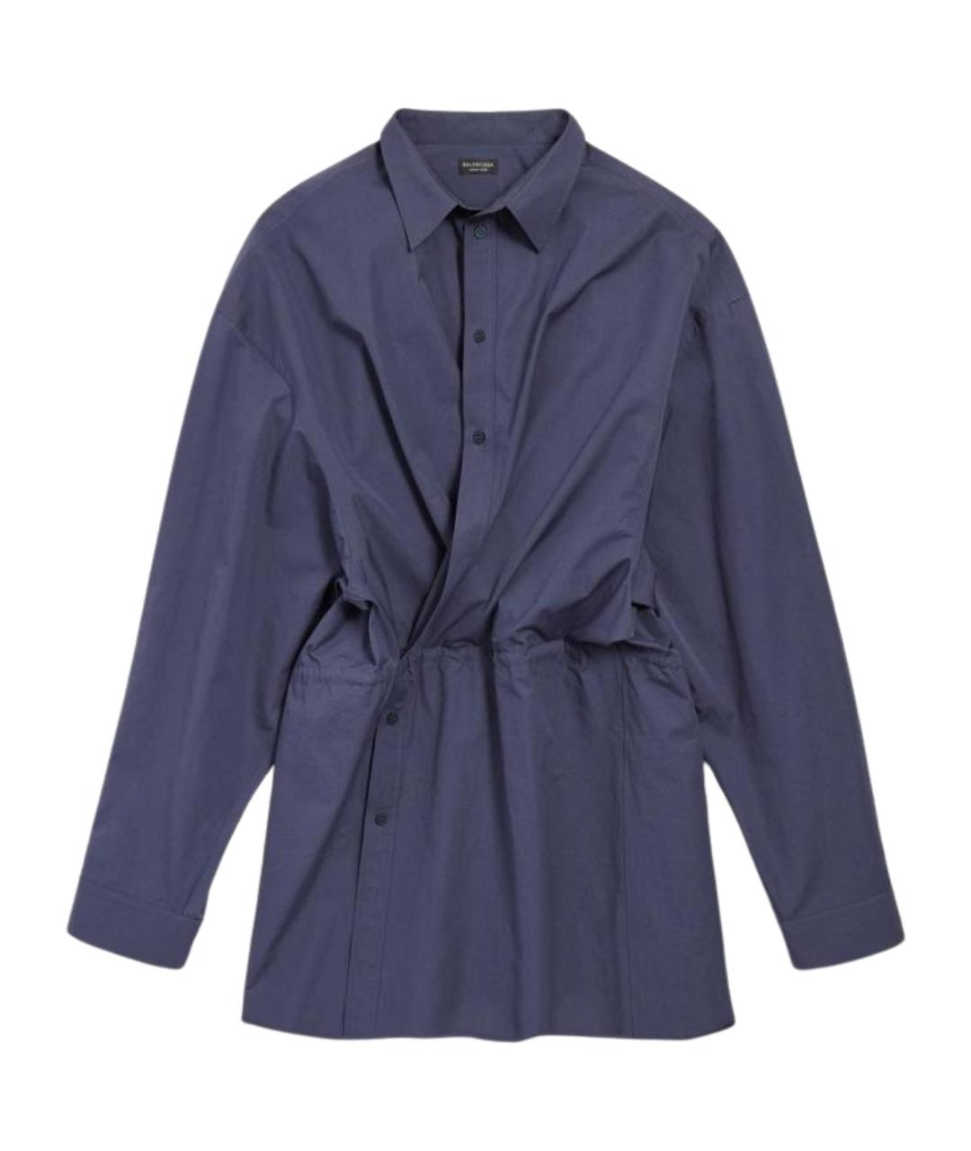 BALENCIAGA Синее хлопковое повседневное платье, фото 1