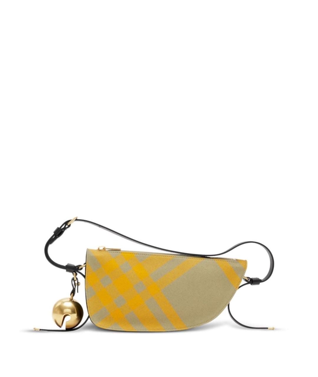 BURBERRY Желтая тканевая сумка через плечо, фото 1
