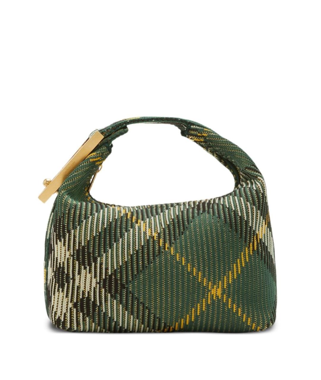 BURBERRY Зеленая тканевая сумка с короткими ручками, фото 1