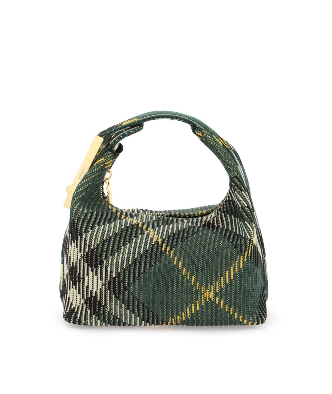 BURBERRY Зеленая тканевая сумка с короткими ручками, фото 2