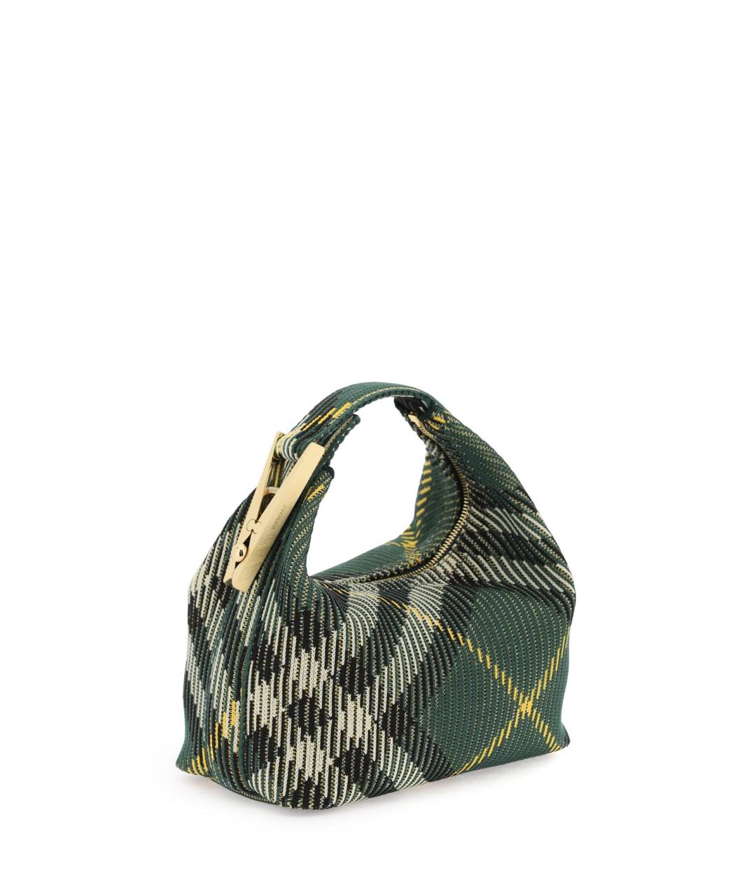 BURBERRY Зеленая тканевая сумка с короткими ручками, фото 4