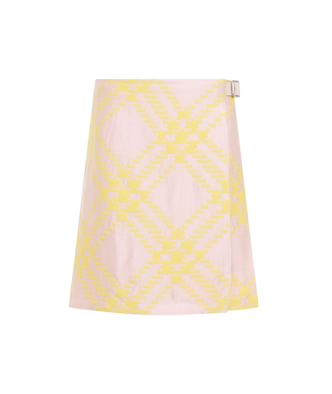 BURBERRY Мульти льняная юбка мини, фото 1